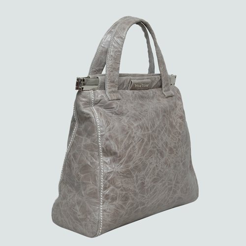 90281B Miu Miu Leather Tote Bags olio 90281B Grigio